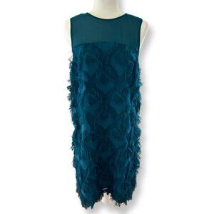 COPY - MICHAEL Michael Kors Turquoise Feather Textured Shift Dress Size